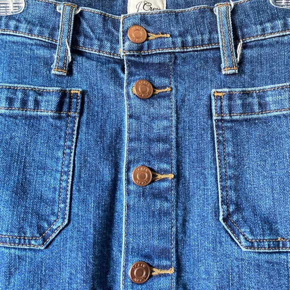 J. Crew | Denim Button Front Medium Wash Skirt - Picture 5 of 11